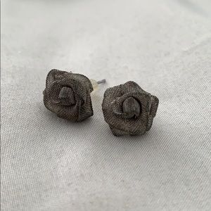 Wire Mesh Rose Earrings